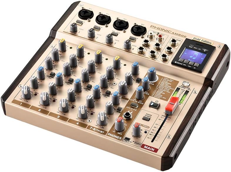 Phonic 8 Channel Mixer With USB Interface, Bluetooth, and MicroSD Recorder, (AM8GE)