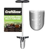 Long‑Handle Bulb Planter with Foot Pedal, High‑Carbon Steel Garden Dibber | Foot‑Pedal Leverage Design, Rust‑Resistant Coated High‑Carbon Steel, Clear Depth Markings, Sharp Cutting Edge