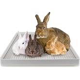Rabbit Litter Box with Grid 22x18in, Potty Training Pan for Adult Animals | Rabbit Litter Box with Grid, Bunny Litter Tray for Cage, Potty Training Pan for Animals.