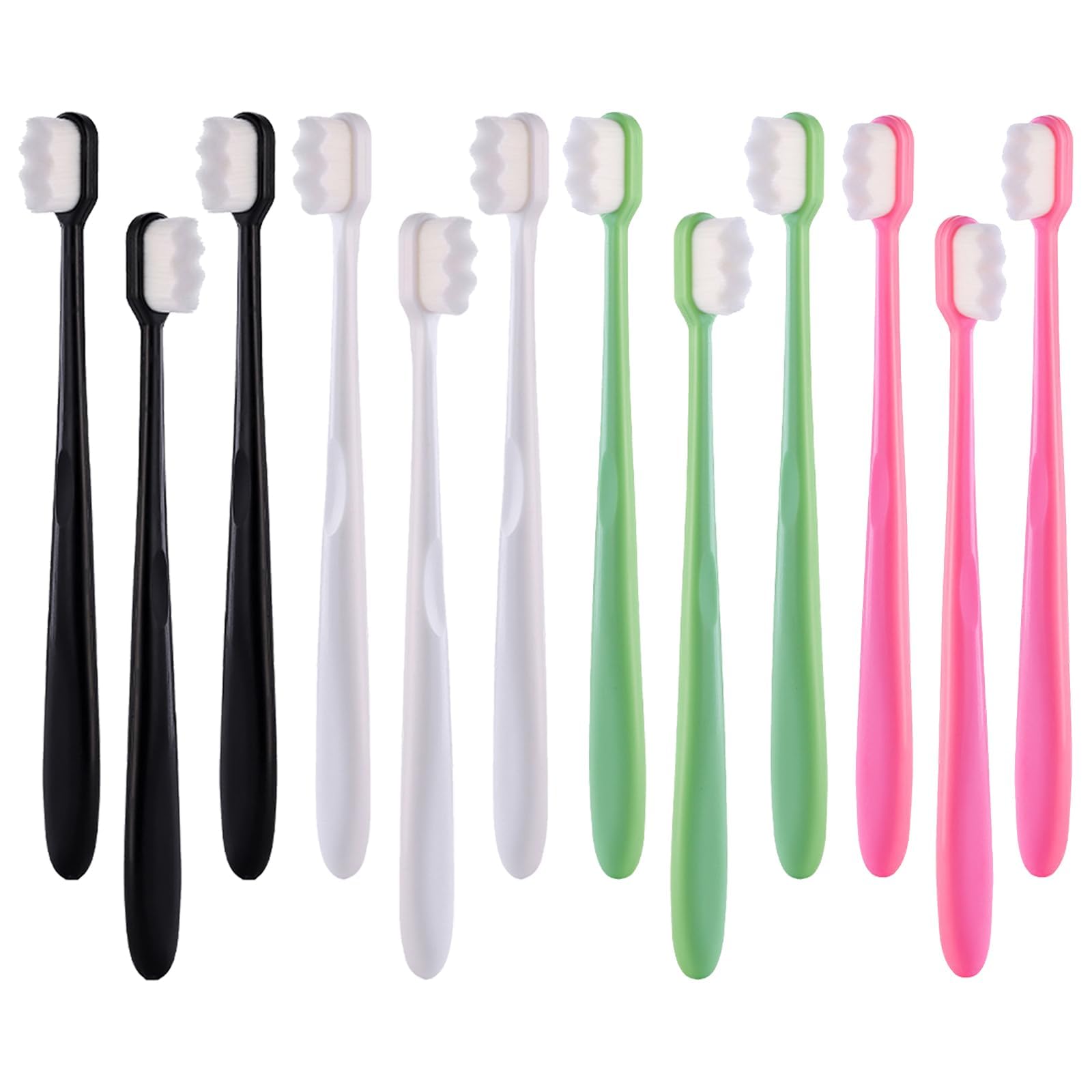 12 Pcs Soft Toothbrush, Soft and Comfortable Soft Bristle Toothbrush, Comfortable Grip Nanobrush, Soft Toothbrush for Adults Used for Cleaning the Mouth and Teeth