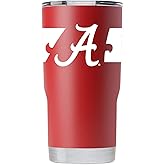 Gametime Sidekicks Alabama 20oz Crimson Tumbler - Officially Licensed, 18/8 Stainless Steel, Double-walled, Vacuum-insulated, UV LED Printed Logos, Sweatless, Stays Hot/Cold -