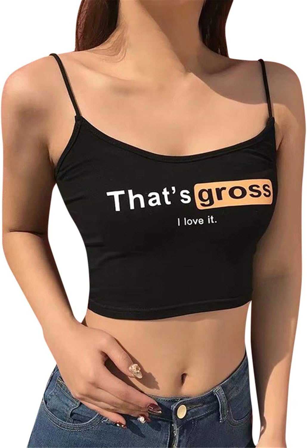 Tube Tops for Women Spaghetti Straps Crop Top That's