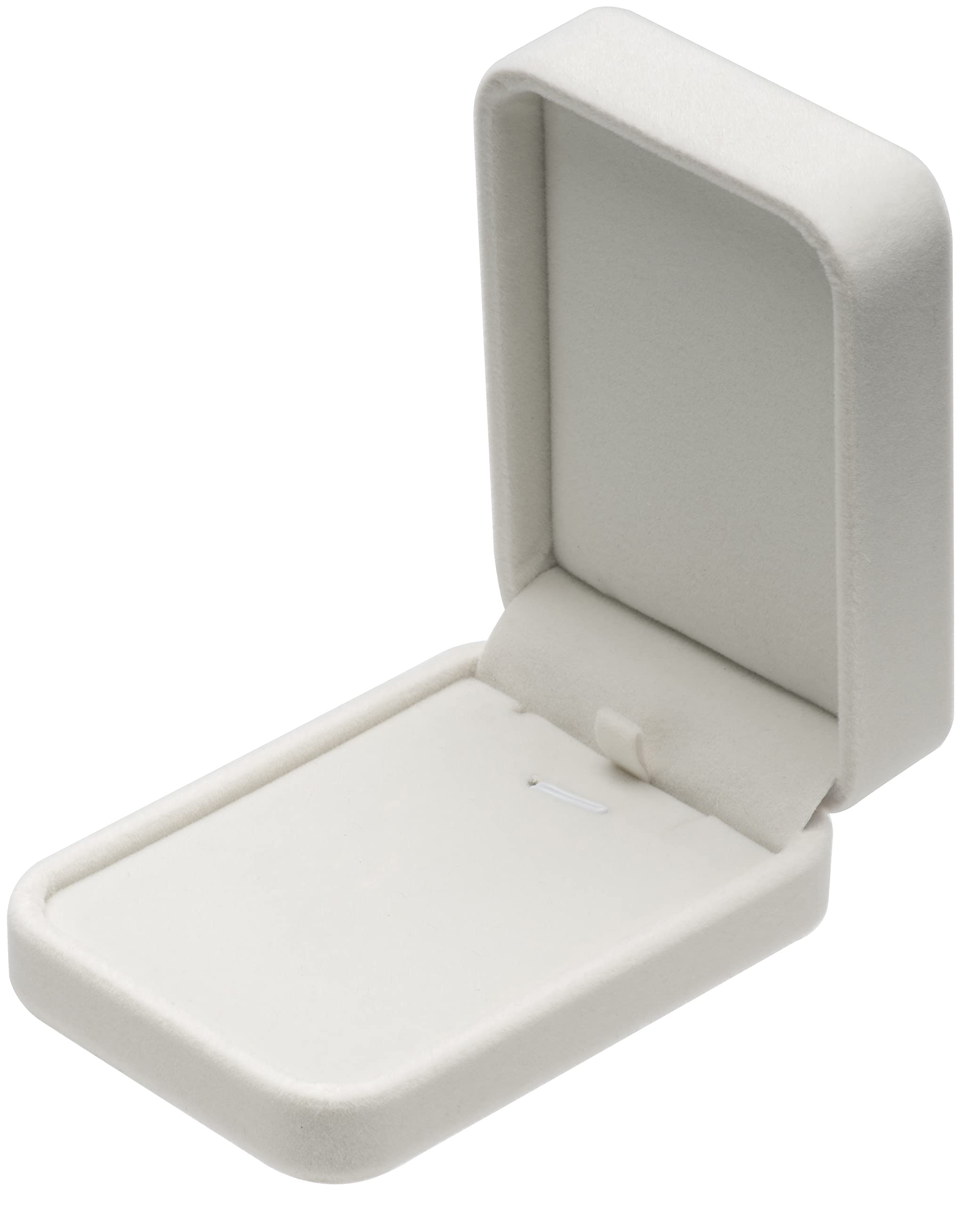 POKOFO Classic Velvet Necklace Pendant Box Jewelry Gift Boxes (White)