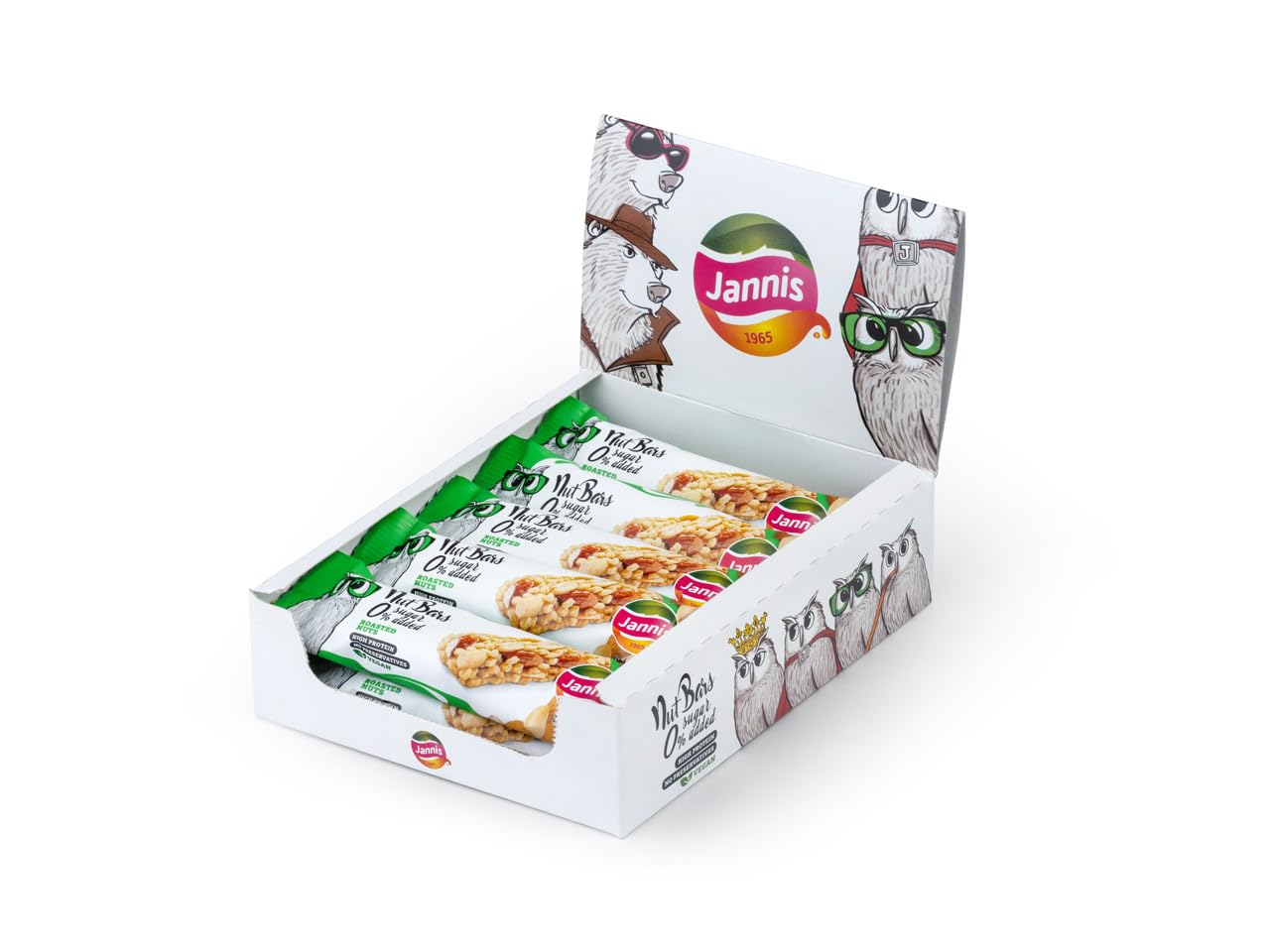 Jannis High Protein/High Fiber Nut Bars - 10 Bars (One Size, Roasted Nuts 28g)