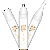 BLIBEE Nose Hair Trimmer for Men Women, 2025 Professional Painless USB Rechargeable Eyebrow Trimmer, Ear and Nose Hair Trimmer for Men Women, Facial Hair Remover with Powerful Motor, White