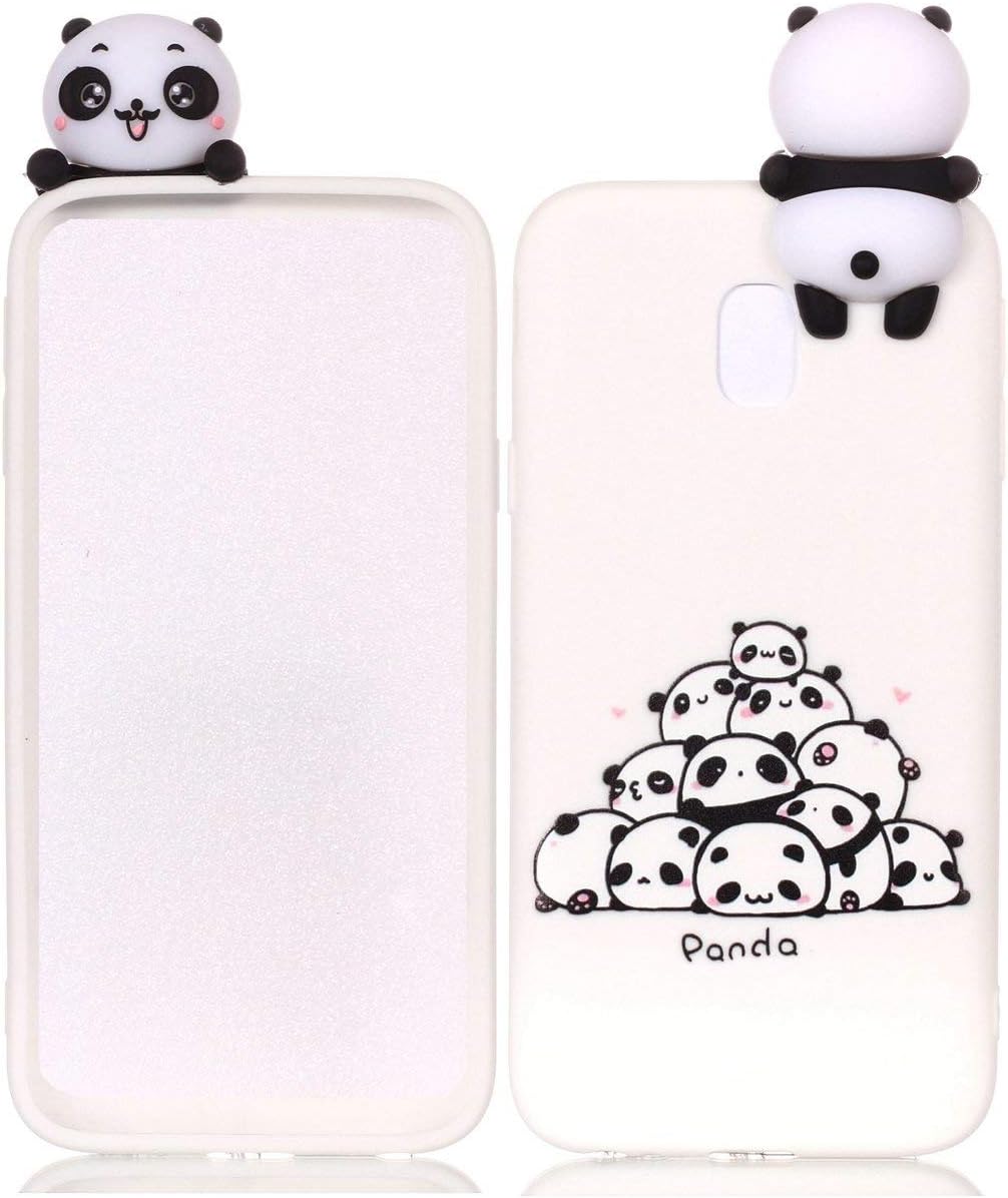 HongYong Cute 3D Panda Case for Samsung Galaxy J5 (2017),Ultra Slim Fit Soft Silicone Gel Bumper Shockproof Protective Cartoon Phone Case with Lovely Animal Pattern for Samsung Galaxy J530,White