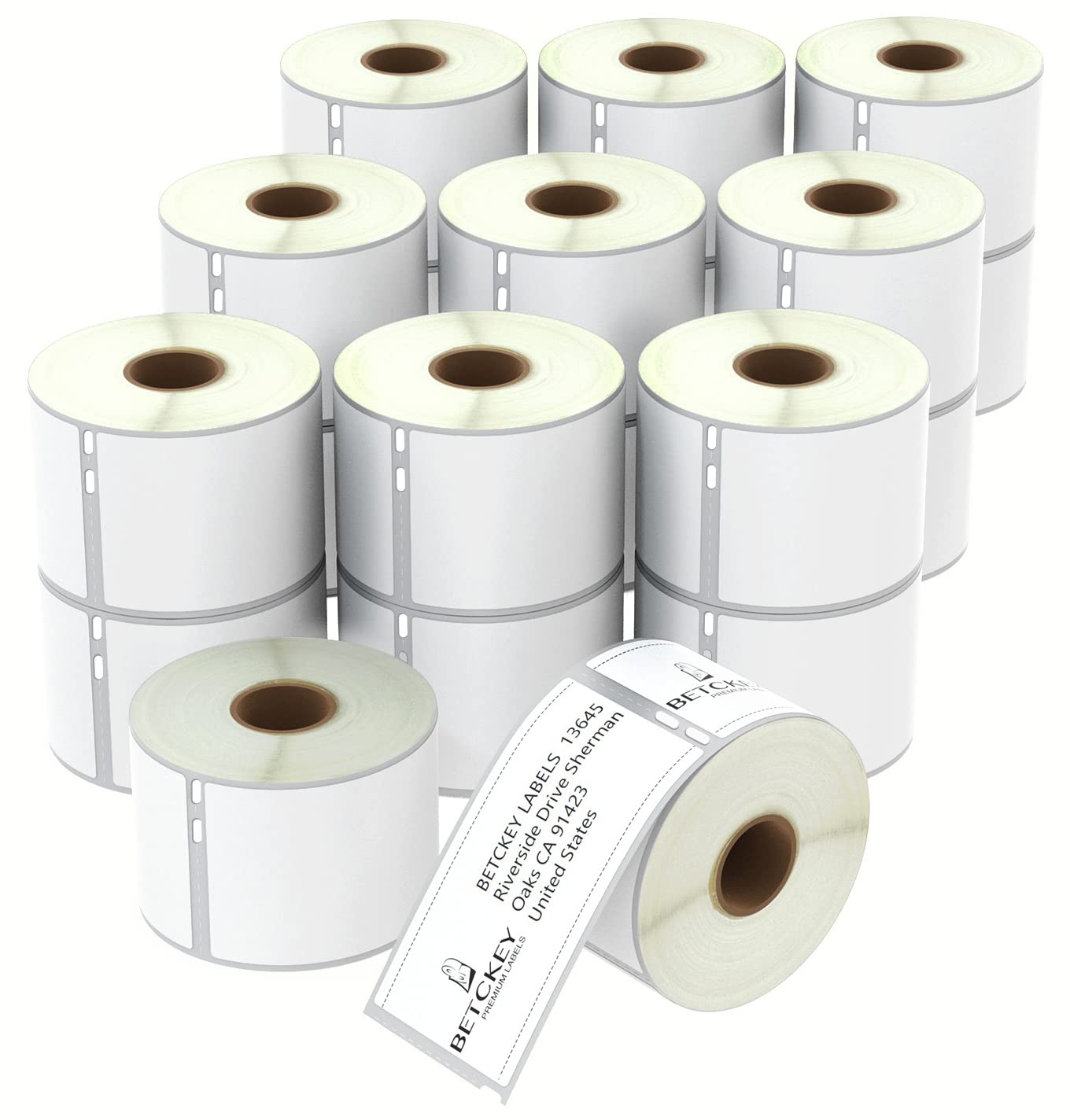 BETCKEY - 20 Rolls 99014 Self-Adhesive Labels Compatible with DYMO S0722430, 54mm x 101mm, 4800 Large Shipping/Name Badge Labels Compatible with DYMO LabelWriter 450, 4XL, NOT Fit 550 or 5XL