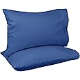Amazon Basics 400 Thread Count Cotton Pillow Cases, Standard, Set of 2, Navy, 30" L x 20" W