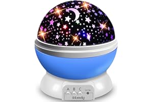 Moredig Baby Projector Night Light, Rotating Baby Light Projector Star Night Lights Projector for Kids Room, Kids Night Light with 8 Lighting Modes Christmas Gifts for Baby Boy Gifts - Blue