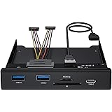 BYEASY Front Panel USB 3.0 Hub 5 Ports, 3.5 Inches Internal Metal USB Hub with 2 USB 3.0 Ports, SD/TF Card Reader and USB 3.1