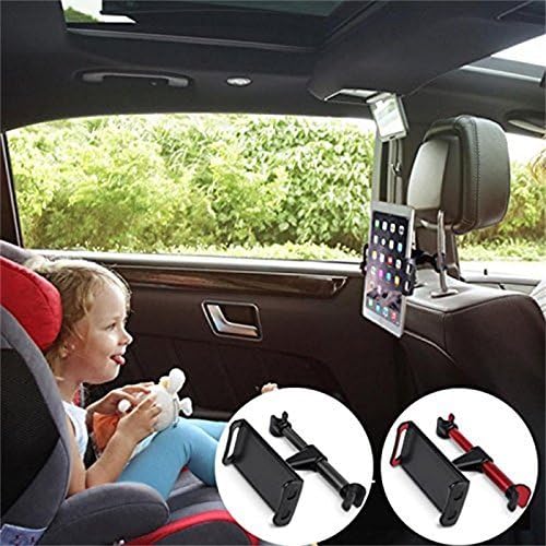 FUTESJ Rotated Car Seat Headrest Mount, Universal Car Tablet Holder Bracket Compatible for iPad, Samsung Galaxy, Nintendo Switch and Other 4”-11” Smartphones and Tablets (Red)