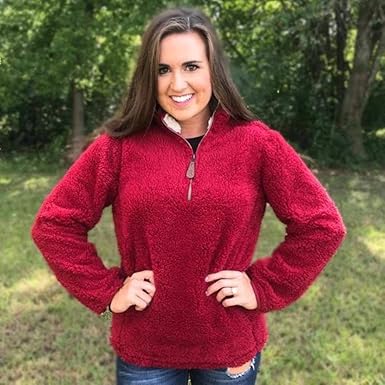 burgundy sherpa pullover