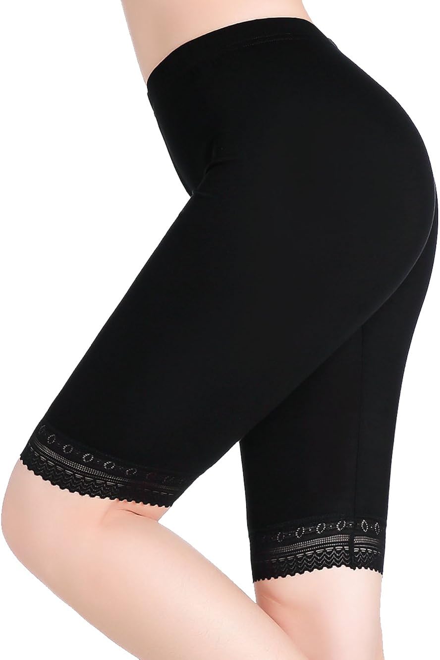 CnlanRow Donna Leggins Corti Elasticizzato Sottili Leggings Pizzo  Pantaloncini Sottogonna Abbigliamento Donna berjaya.edu.my