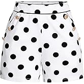 SweatyRocks Women's Polka Dots Shorts High Waisted Work Dressy Shorts with Pockets