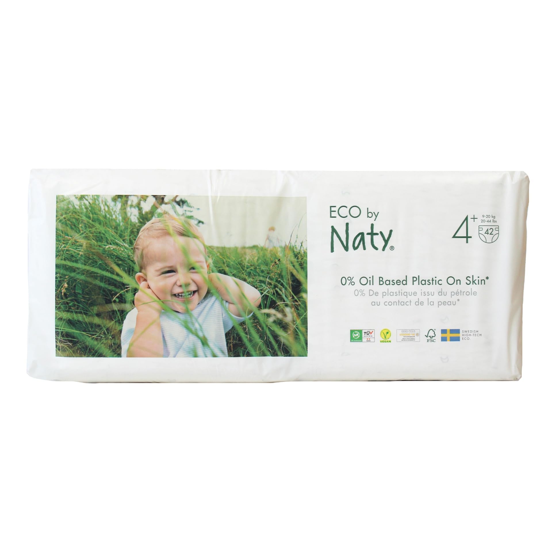 Naty Premium Nappies, Size 4+, Pack of 42