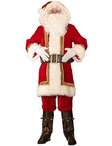 Watato Santa Suit Adults Men Santa Claus Costume 10Pcs Deluxe