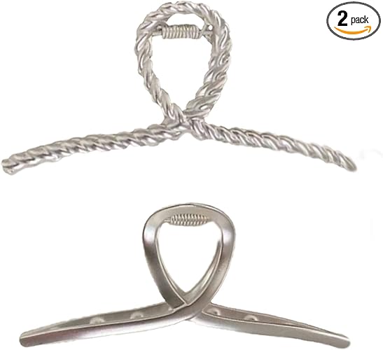 Amazon Co Jp Dkklrr ヘアクリップ バレッタ 大人 お洒落ヘアアクセサリー クリップ オシャレ バンス 大きめ 上品 光沢 金属 銀色 シルバー シンプル 髪留め 髪飾り キラキラ 無地 オフィス 通勤 結婚式 強力 オンオフ両用 お風呂 レディース 2個セット ビューティー