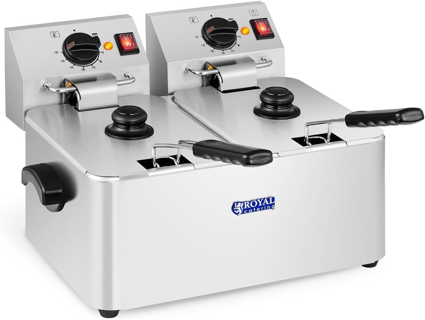 Royal Catering RCEF 08DEGO Electric Deep Fryer Double Commercial Fat
