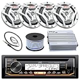 JVC Marine Boat Yacht Radio Stereo CD Player Receiver Bundle Combo 6.5" 2-Way Coaxial Speakers