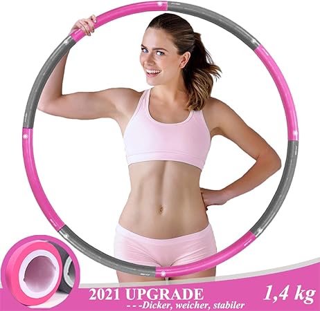 Aenamer Hula Hoop Reifen Erwachsene Hoola Hoop Reifen Mit Springseil 8 Abnehmbare Abschnitte Fitness Hula Hoop Fur Kinder Anfanger 1 4kg Amazon De Sport Freizeit