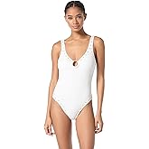 Michael Kors Womens Crepe Solids Scoop Neck One Piece