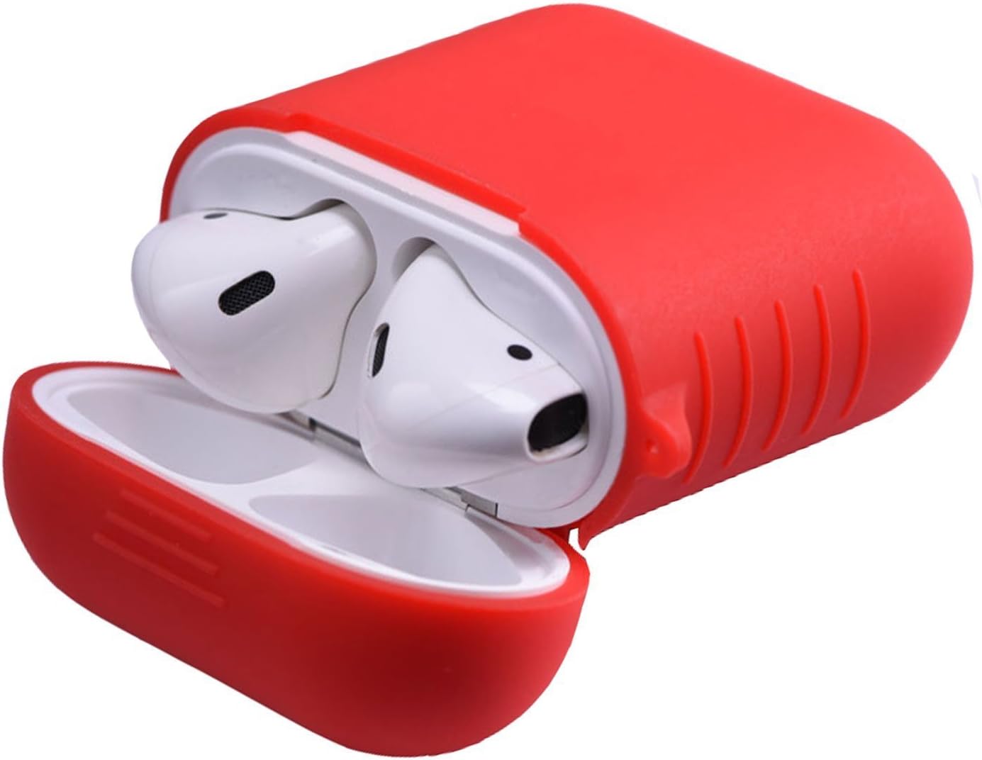 Rescady AirPods Case with Anti Lost Wrist Strap Protective Silicone Cover and Skin for Apple Airpods (Red)