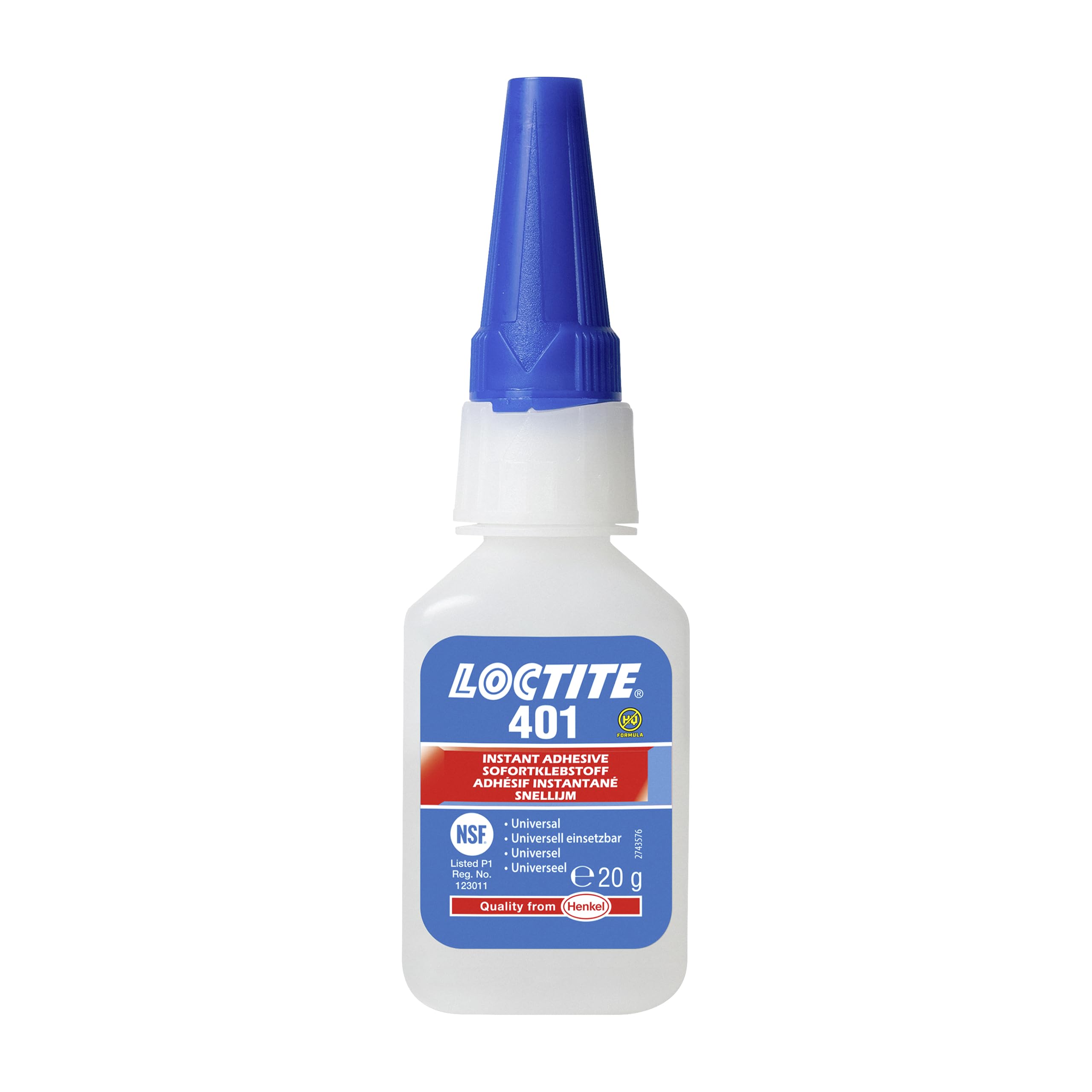 LOCTITE 401, Universal Liquid Adhesive, High Strength Adhesive for Quick Repairs, Fast Curing Cyanoacrylate Glue for Many Materials, 20g