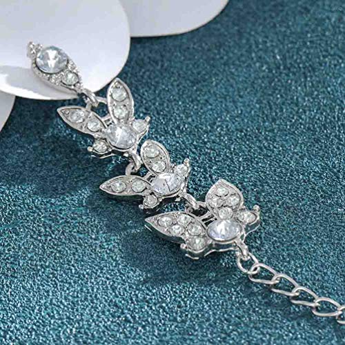 Tgirls Boho Crystal Hair Chain Jewelry Silver Rhinestone Pendant Festival Headband Beads Princess Headdress Hair Accessories for Women