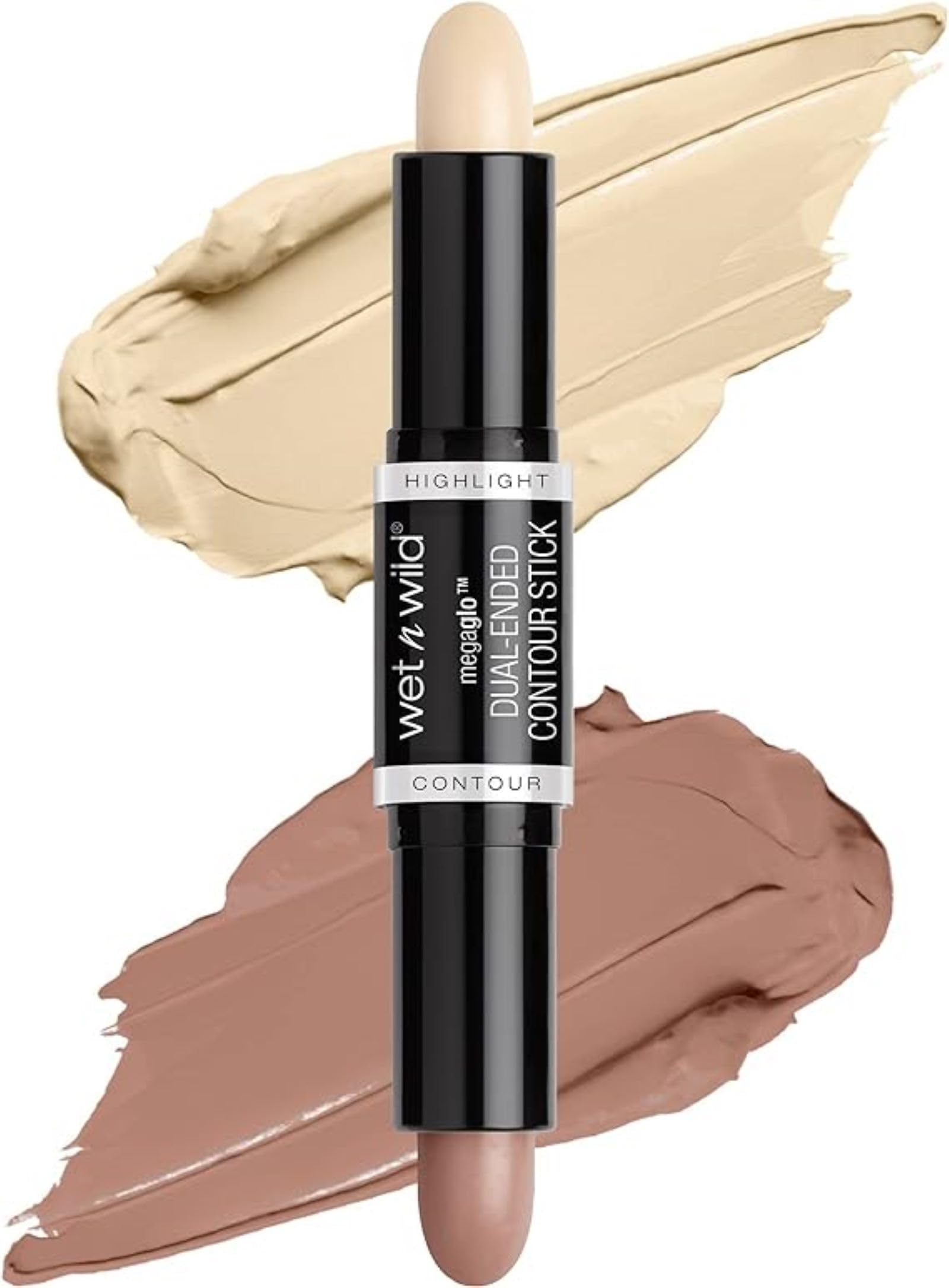 Wet n Wild MegaGlo Dual-Ended Contour Stick, Cream Bronzer + Highlighter 2-in-1, Blendable Sculpting Makeup for Cheeks, Nose & Jawline, Light/Medium