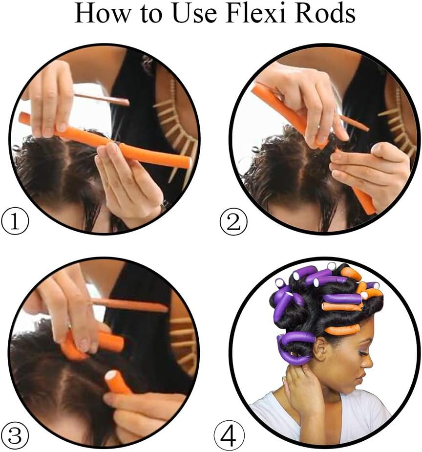 10 Piece Heatless Curls Hair Curlers No Heat Hair Rollers Flexible Foam Curlers Rods Hair Styling Curling Sticks for Hair Salon or DIY Styling Hairdressing Rollers - Image 5