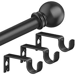 Authandis Black Curtain Rods for Bedroom with