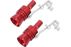 GOWXS LOUDER Aluminum Alloy Universal Turbo Whistle,Turbo Sound Exhaust Muffler Pipe Whistle Car Roar Maker, Car Tail Whistle,Car Blow off valve Tip Simulator Whistler (XL_Red_2PCS)