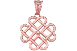 CLADDAGH GOLD Elegant 10k Gold Endless Celtic Knot Heart Infinity Charm Pendant