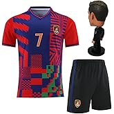 RIKPR Kids Soccer Jersey for Boys Girls Youth Uniform with Doll Football Shirt Birthday Gift Set