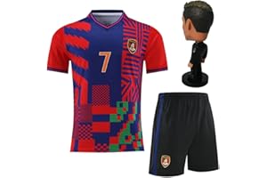 RIKPR Kids Soccer Jersey for Boys Girls Youth Uniform with Doll Football Shirt Birthday Gift Set