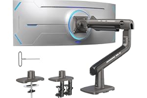 HUANUO TitanLift Heavy Duty Monitor Arm for Ultrawide Screens up to 49", Holds 40 lbs, Aluminum Ultrawide Screen Desk Mount, 