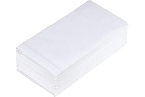 Gratico White Dining Cloth Napkins Set of 12 100% Cotton Dinner Napkins Size 18x18 Inches Cloth Napkins Hotel Quality Dinner Napkins