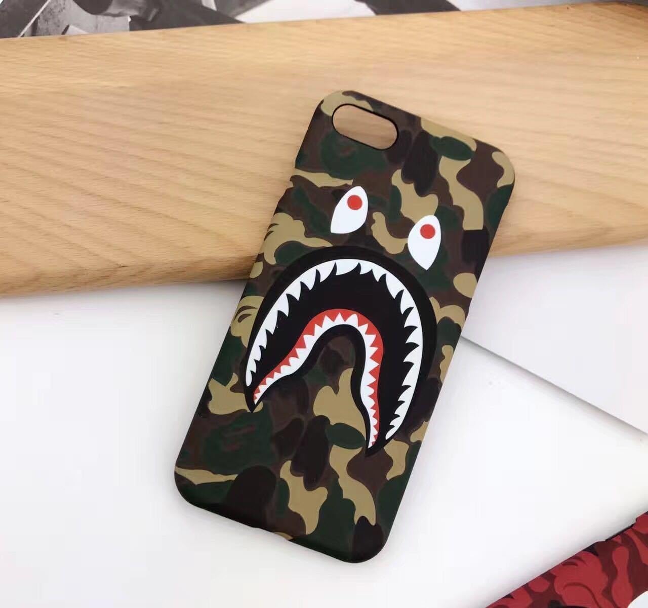 Keklle iPhone 8+ 5.5" Case, A Bathing Ape (Bape) Slim Protective Premium Hard Case for iPhone 8 PLUS (Green Camo)