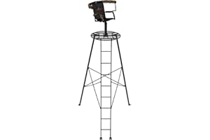 Big Game Apex Tripod Stand, 1 Person Deer Hunting Climbing Ladder Stand with Rotating Seat and Shooting Rail, 12.5'