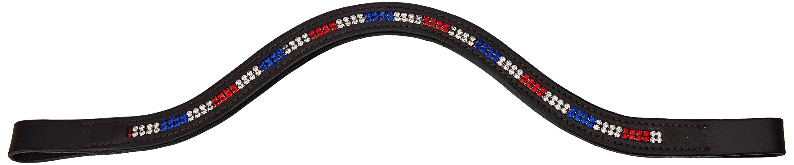 Cwell Equine curved * Team GB * CRYSTAL BROWBAND *Brown* (Cob 15 Inches)