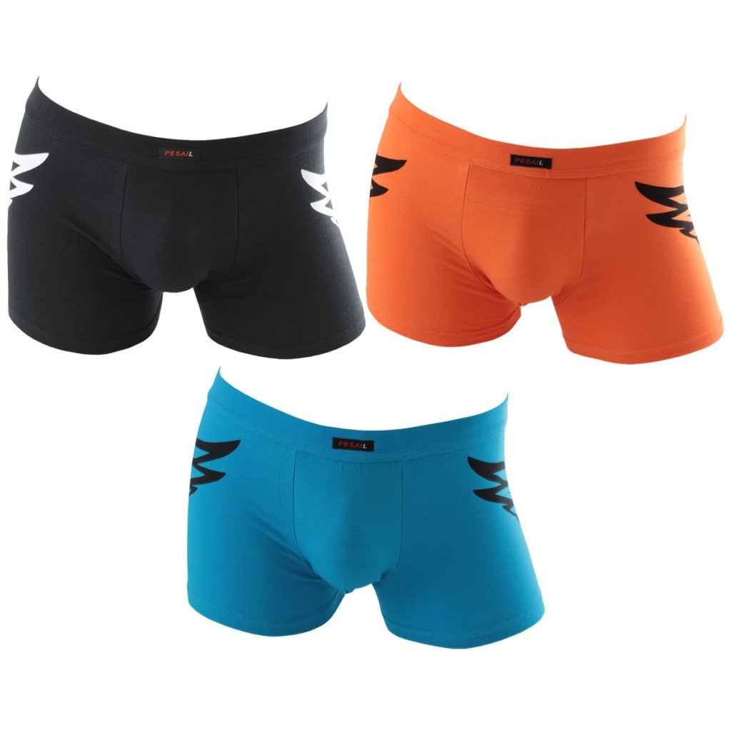 Men's Pesail Boxer Shorts with Triple Motif, Pack 3 multicolour