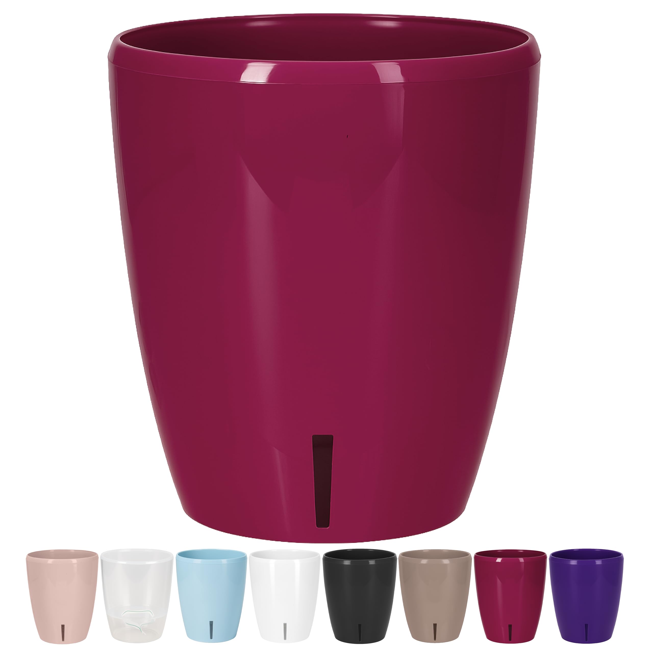 Santino Self-Watering Pot with Wick System and Water Level Indicator for Indoor Use, Orchid Pot Diameter 16.5 cm (Purple - 3.3 L) — image 1