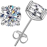 AnuClub 0.6-4cttw 10K Post Moissanite Stud Earrings for Women, D Color VVS1 S925 Sterling Silver Earrings