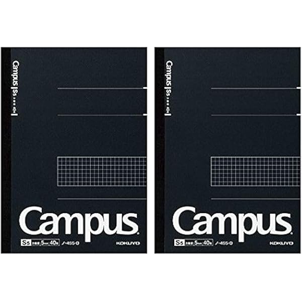 Kokuyo Campus notebook A4 5 mm Grid Ruled 40 Sheets Black X 5