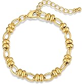 YUJIE Gold Bracelet Dainty Adjustable Beaded Link Bracelet for Women Minimalist Gold Plated Jewelry