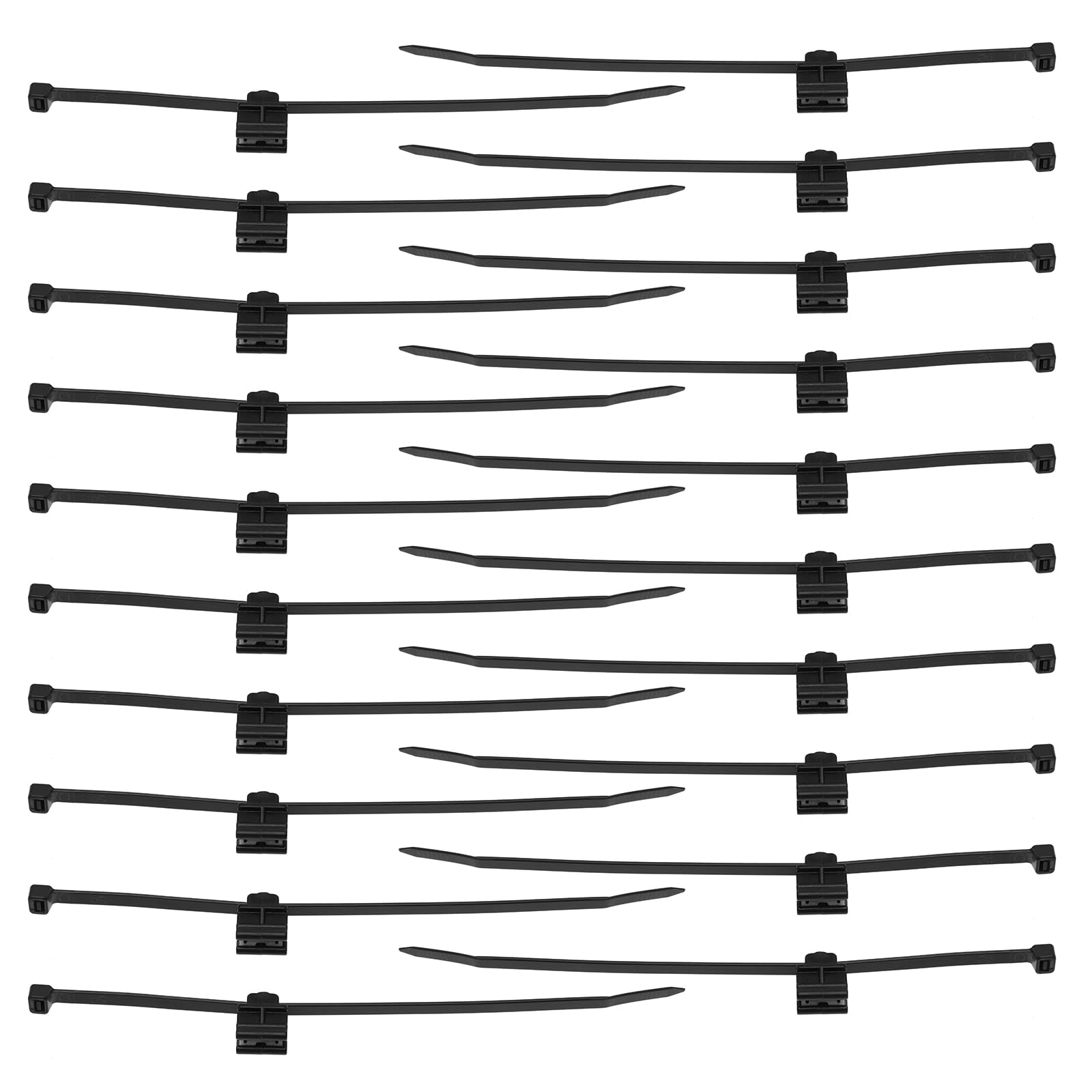 OTOTEC 20PCS Cable Tie Mounts & 20PCS 20cm Cable Ties Plastic Zip Tie Bases Holders Wire Tie Edge Mounting Clips Fasteners Organisers for Cable Management Black