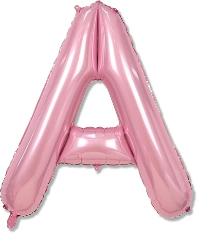 Lingqiang 40 Inch Pastel Pink A Letter Balloon – Foil Balloon A Helium Balloon