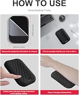 VAYDEER Ergonomic Wrist Rest Pad 2-Pack 6.3x4.3x0.76in Black view 6