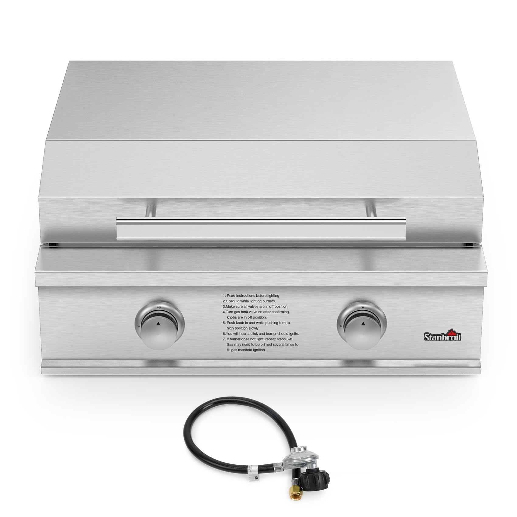 Photo 1 of ****FACTORY SEALED****Stanbroil 28-Inch Premium Built-In Liquid Propane Griddle for Outdoor Kitchen Grill, Durable Stainless Steel 2-Burner Flat Top Grill with Lid for BBQ Island, 34,000 BTUs