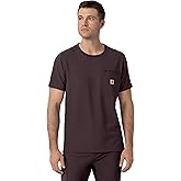 Carhartt Force Cross-Flex Scrubs for Men, Crew Neck Scrub Top - Dark Sepia, L